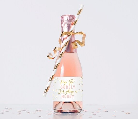 Mini Champagne Label Bridesmaid Bridal Shower Bridesmaid | Etsy | Etsy (US)