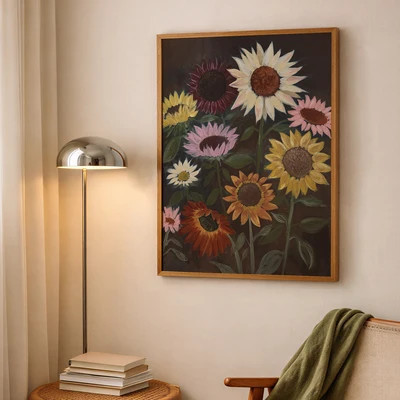 Moody Sunflowers Luxe Art Print | Lindsay Letters, LLC