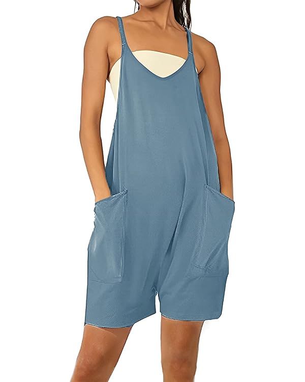 Tanming Rompers for Women Summer Casual Sleeveless Short Overalls Jumpsuits Shorts | Amazon (US)