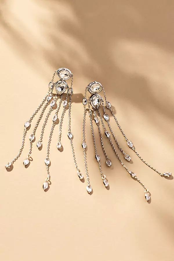 Long Drippy Crystal Earrings | Anthropologie (US)