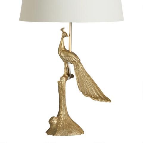 Brass Art Deco Peacock Table Lamp Base | World Market