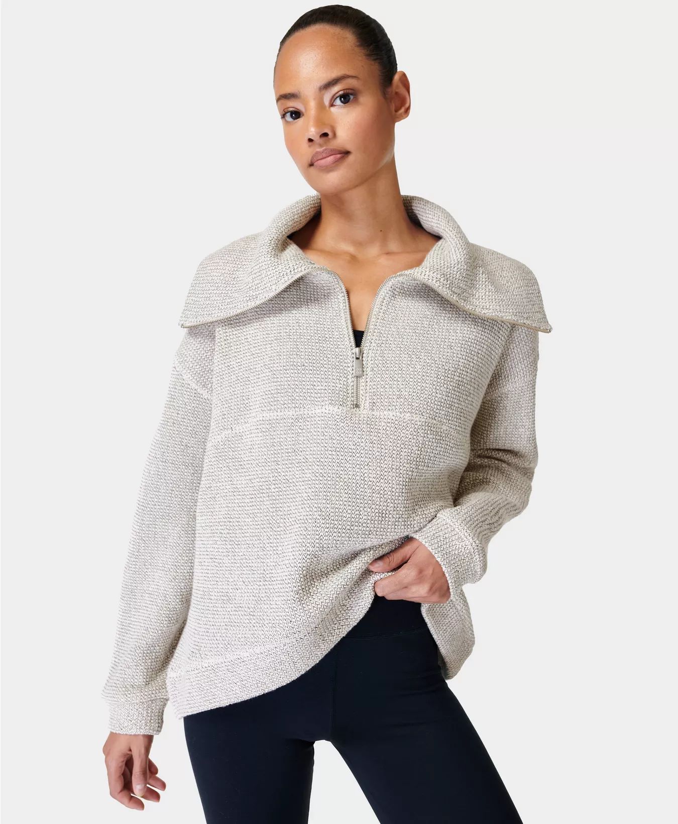 Restful Boucle Half Zip Sweatshirt | Sweaty Betty | Sweaty Betty UK
