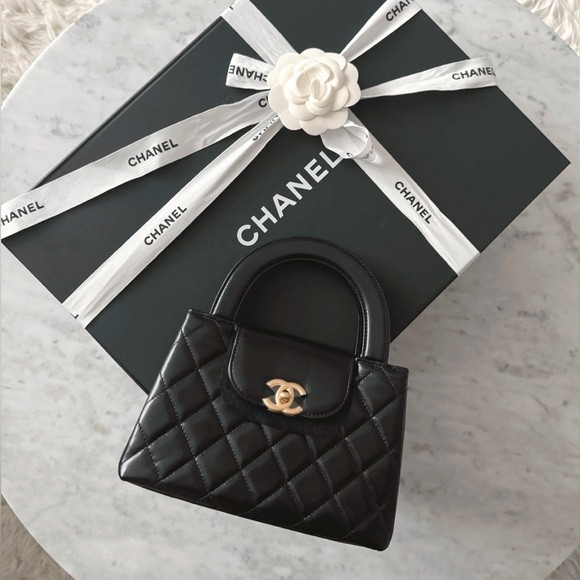 Chanel Nano Kelly Shopper in Black in Gold hardware | Poshmark