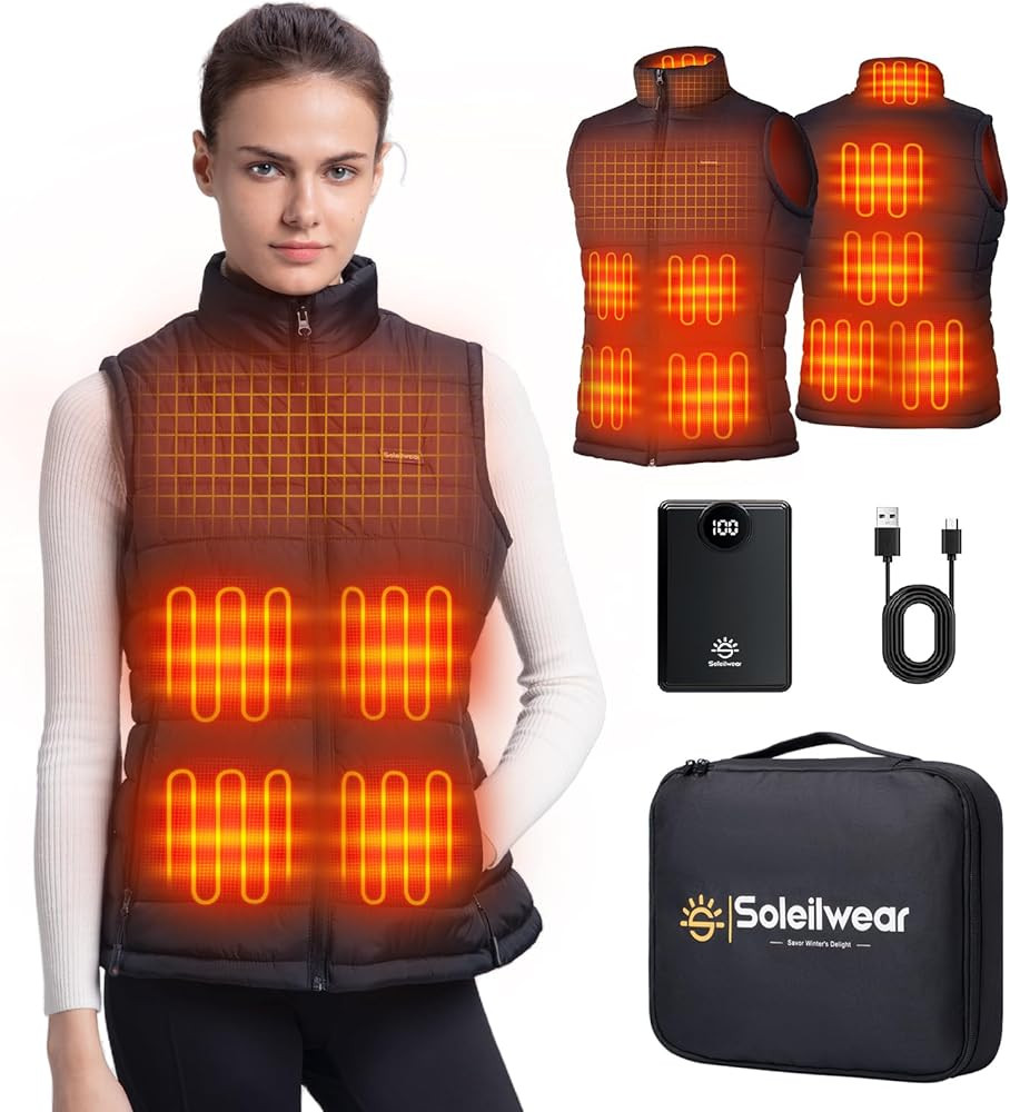 Womens Heated Vest with 12000mAh Battery, 9 Heated Zones Lightweight Rechargeable Vest for Campin... | Amazon (US)
