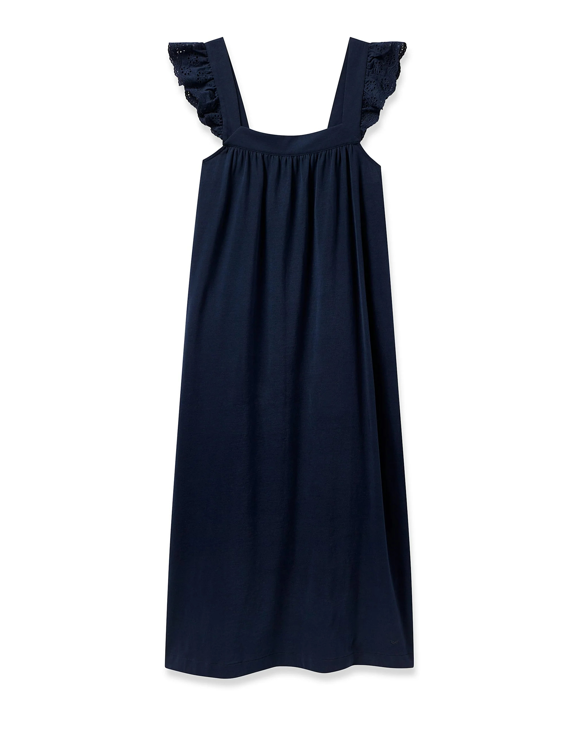 Women's Pima Clara Nightgown in Navy | Petite Plume