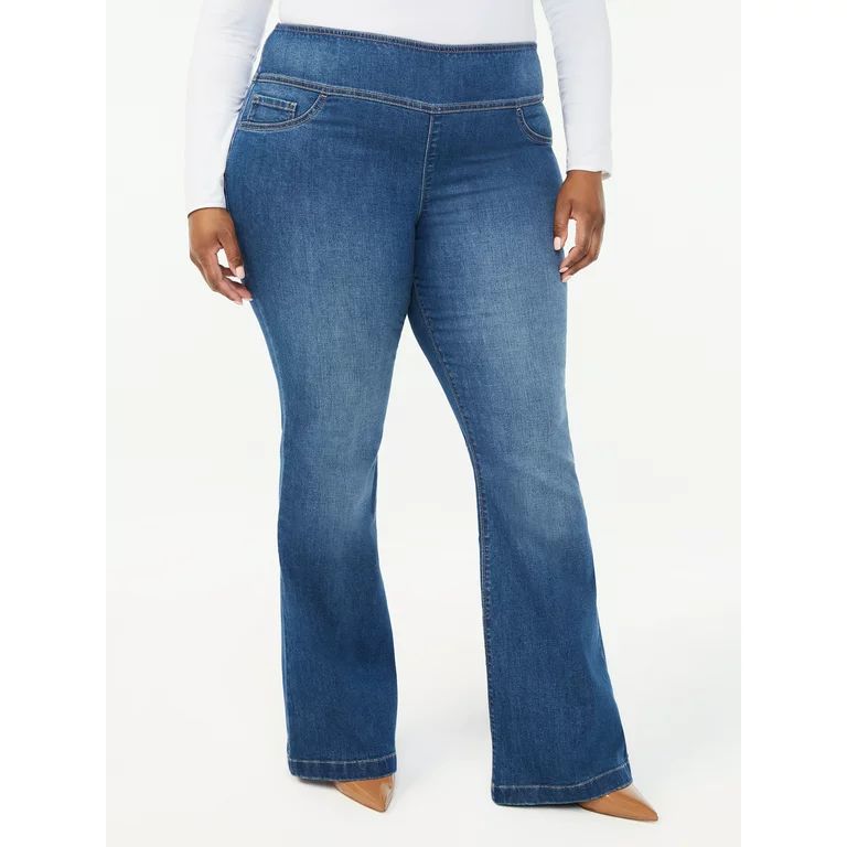 Sofia Jeans Women's Plus Size Melisa Curvy Flare Pull-On Jeans | Walmart (US)