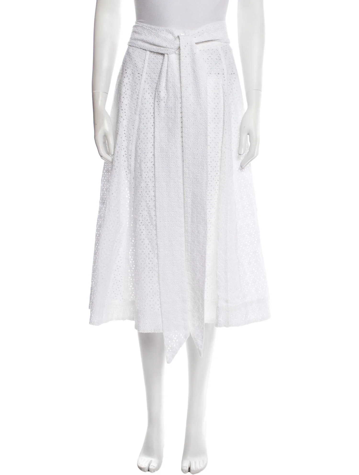 Eyelet Trim Midi Length Skirt | The RealReal