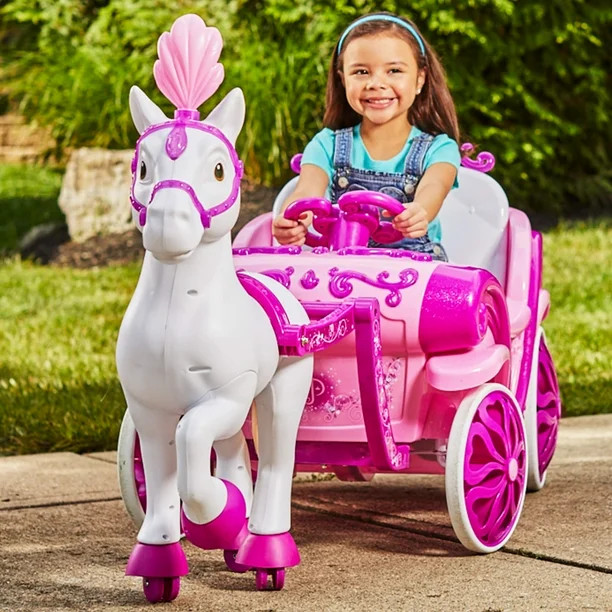 Disney Princess Royal Horse and Carriage Girls 6V Ride-On Toy by Huffy - Walmart.com | Walmart (US)