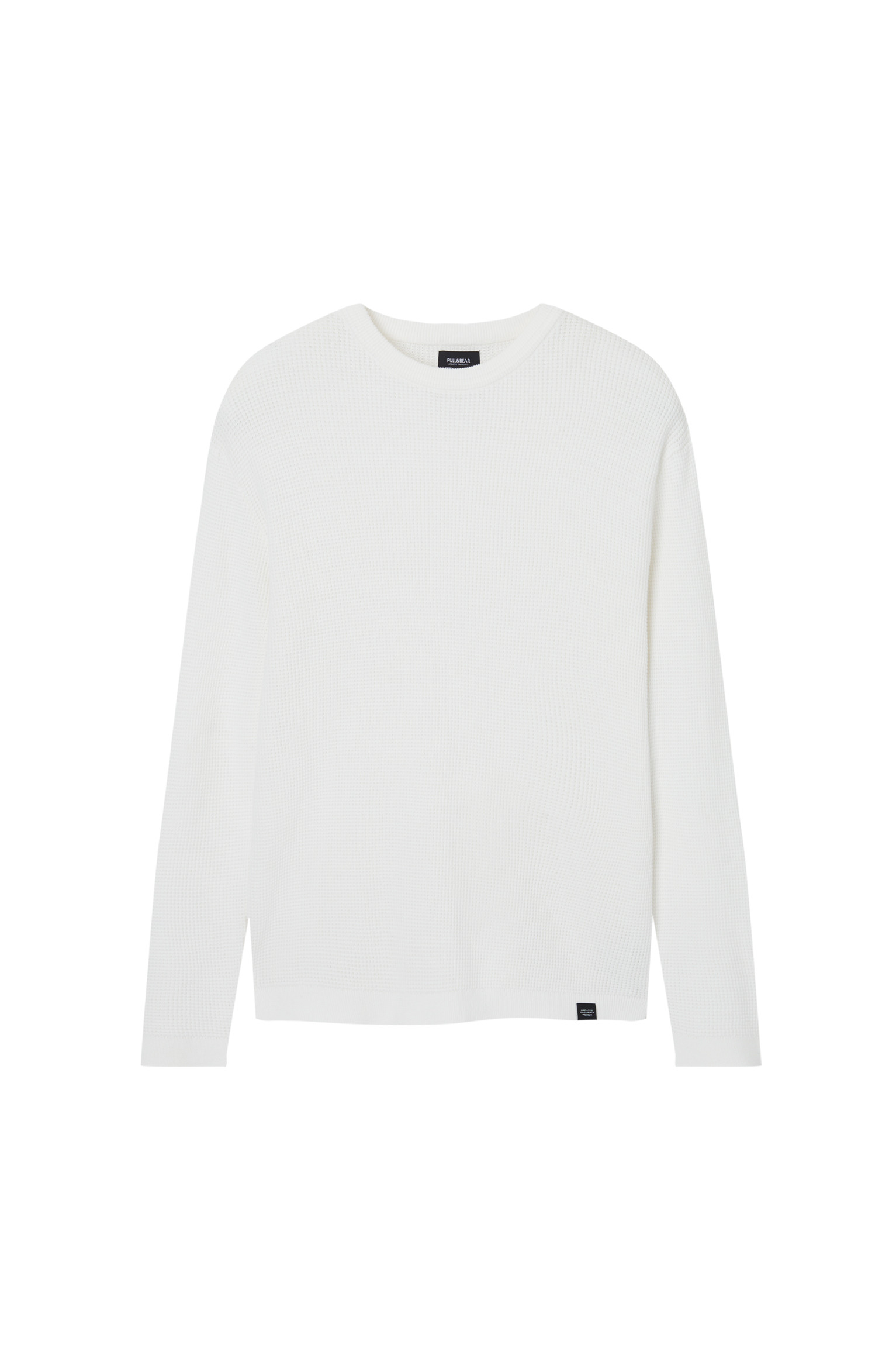Waffle-knit jumper with embroidered label | PULL and BEAR UK