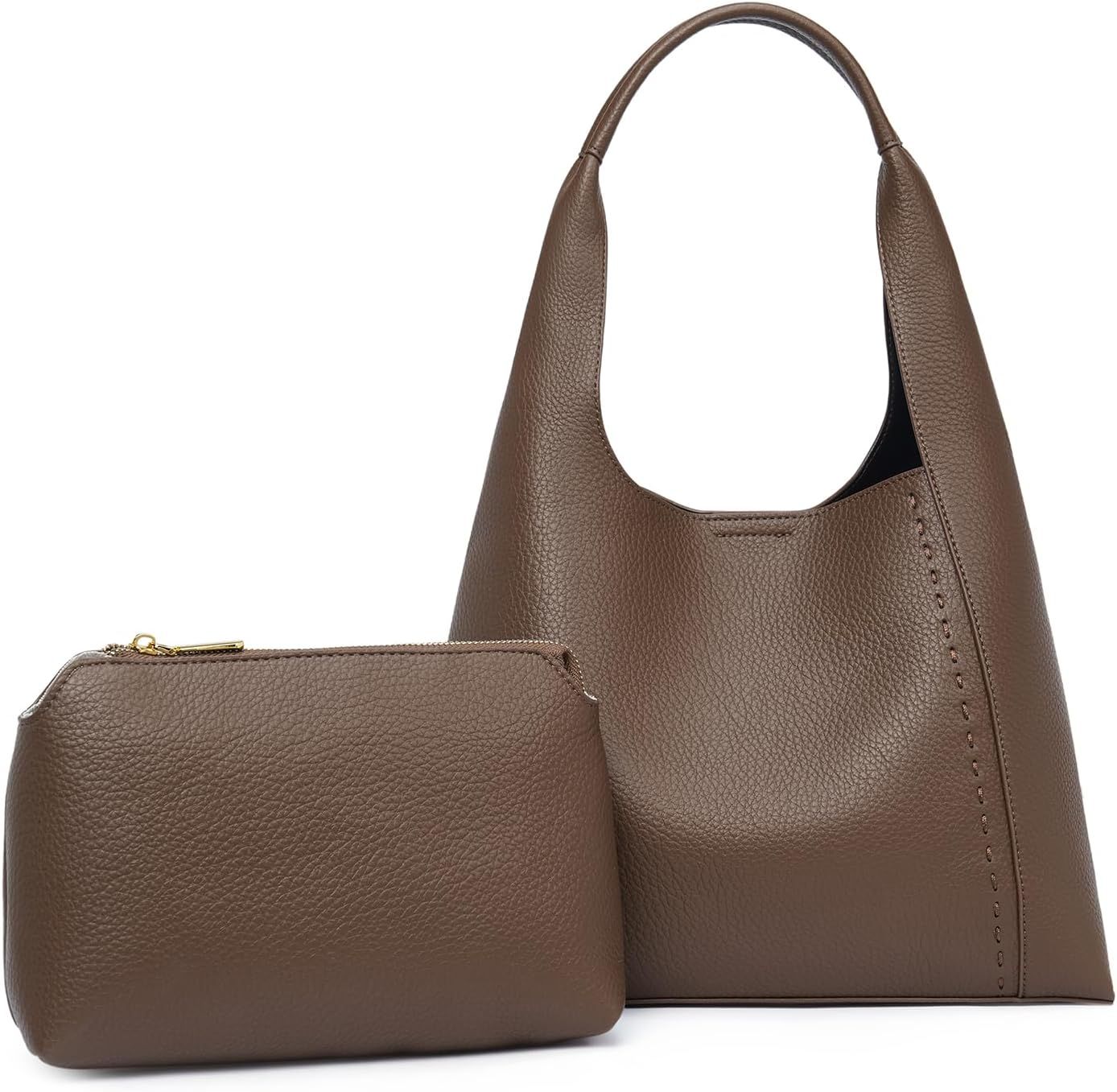 Vegan Leather Purses for Women Trendy,Shoulder Bags Tote Handbags Design Hobo Purses 2pcs | Amazon (US)
