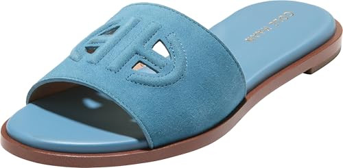 Cole Haan Women's Flynn Logo Slide Penny Loafers, Provincial Blue Suede, 7.5-B US | Amazon (US)