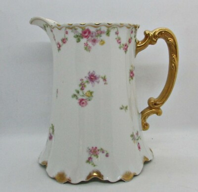Haviland Large Pitcher - Pink/Yellow Rose Garlands Schleiger 88 Variant Size #2 | eBay US
