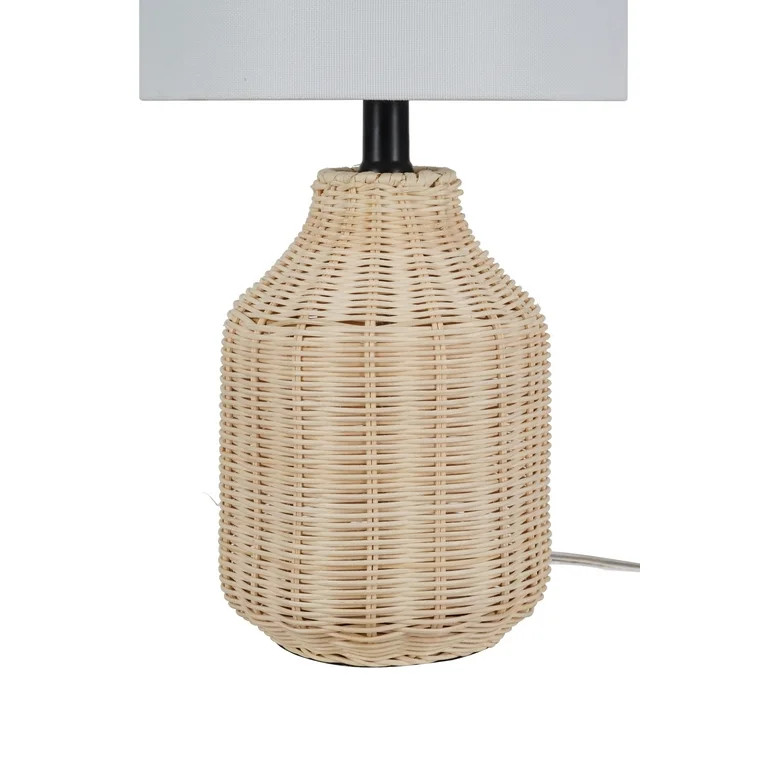 Better Homes & Gardens 18" Woven Rattan Table Lamp, Natural Finish | Walmart (US)