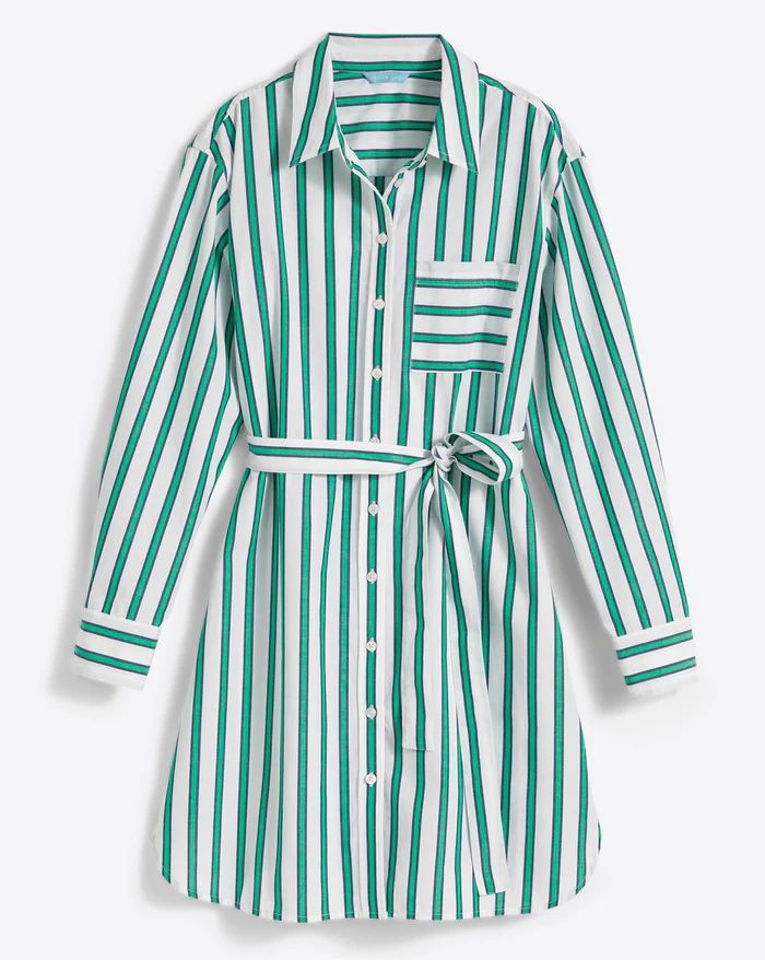 Carly Shirtdress in Bold Green Stripe | Draper James (US)