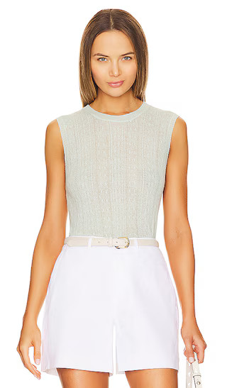 Kyle Cable Vest in Mint | Revolve Clothing (Global)