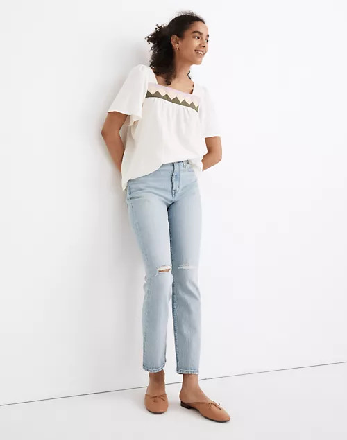 The High-Rise Slim Crop Boyjean in Dumas Wash: Ripped Edition | Madewell