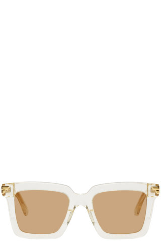 Beige Square Sunglasses | SSENSE 