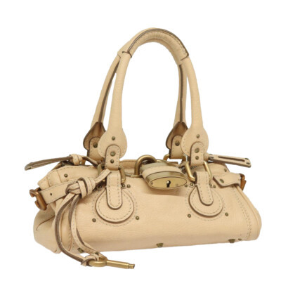 Chloe Paddington Hand Bag Leather Beige Gold Silver Auth am6729  | eBay | eBay US