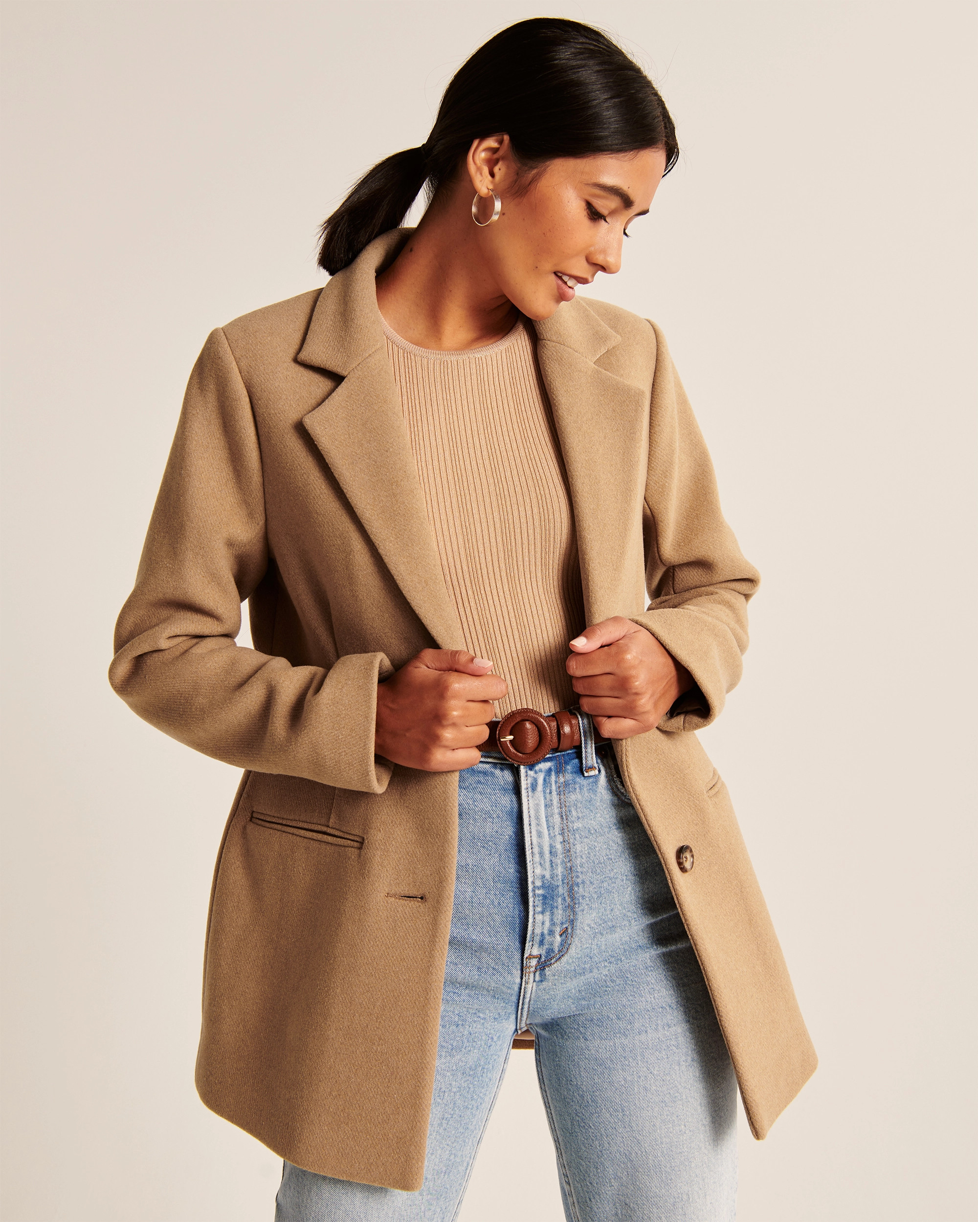 Wool-Blend Blazer Coat | Abercrombie & Fitch (US)
