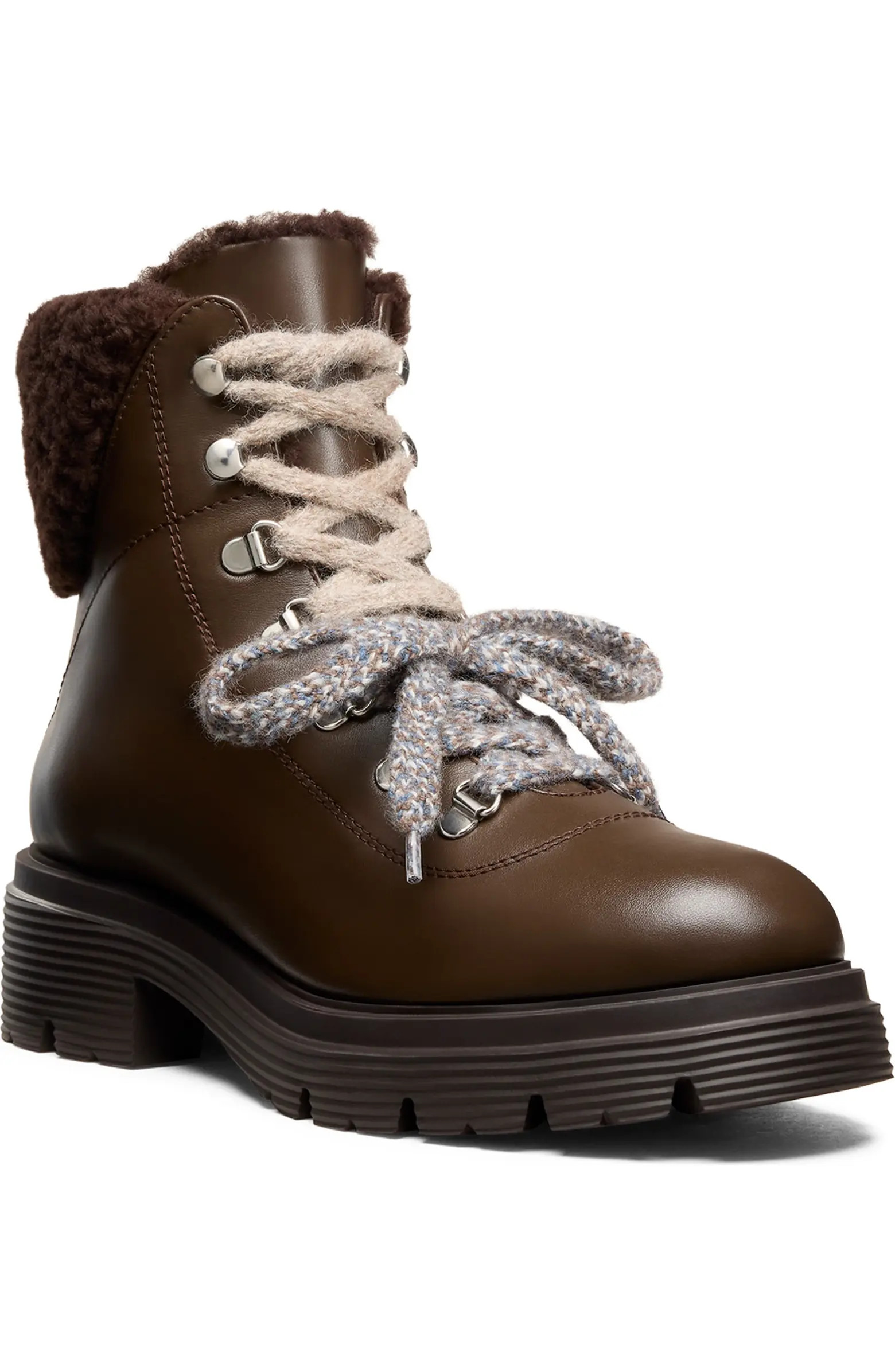 Stuart Weitzman Hudson Lite Genuine Shearling Lined Lace-Up Bootie (Women) | Nordstrom | Nordstrom