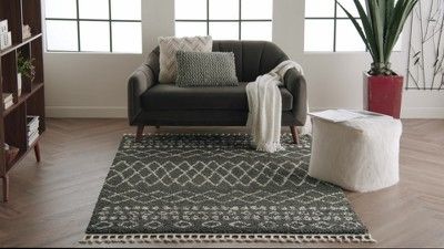 Nourison Marrakesh Shag MRK02 Charcoal Area Rug | Target