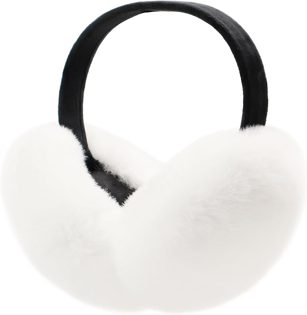 LCXSHYE Winter Ear muffs Faux Fur Warm Earmuffs Cute Foldable Outdoor Ear Warmers For Women Girls | Amazon (US)
