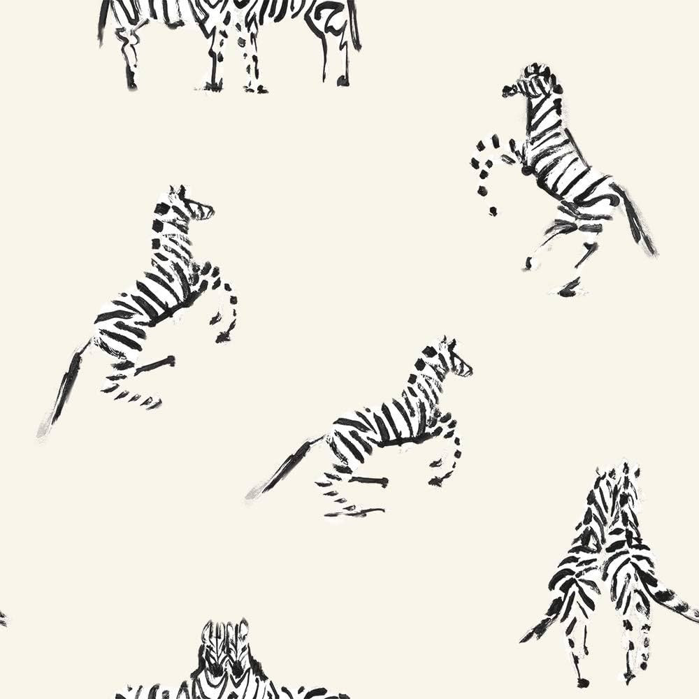 Novogratz x Tempaper Waverly White Zebras in Love Removable Peel and Stick Wallpaper, 20.5 in X 1... | Amazon (US)