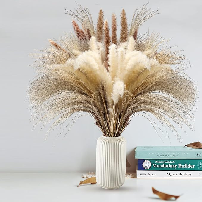 17.72" Dried Brown Pampas Grass 30 Pcs(Packed Alone), Natural Home Decor & Ideal for Flower Arran... | Amazon (US)
