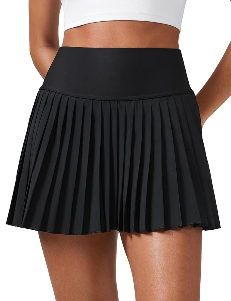 CRZ YOGA Women's High Waisted Pleated Tennis Skirts with Pockets Tummy Control Casual Liner A Lin... | Amazon (US)