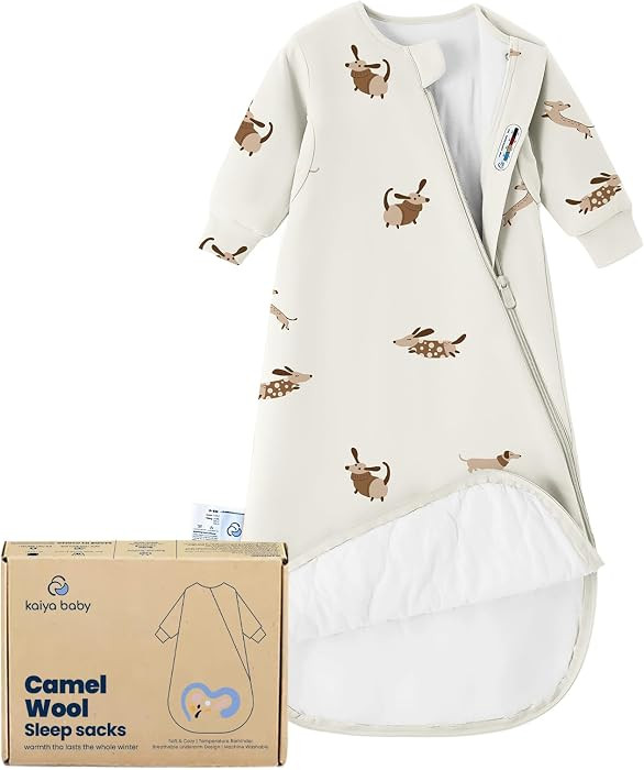 KaiyaBaby Organic Cotton Baby Sleep Sack, Long Sleeve 1.0 TOG, 6-18M | Amazon (US)