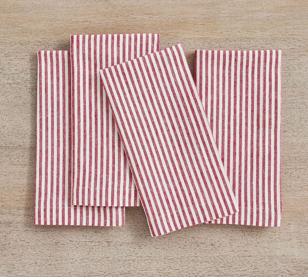 Wheaton Striped Linen/Cotton Napkins | Pottery Barn (US)