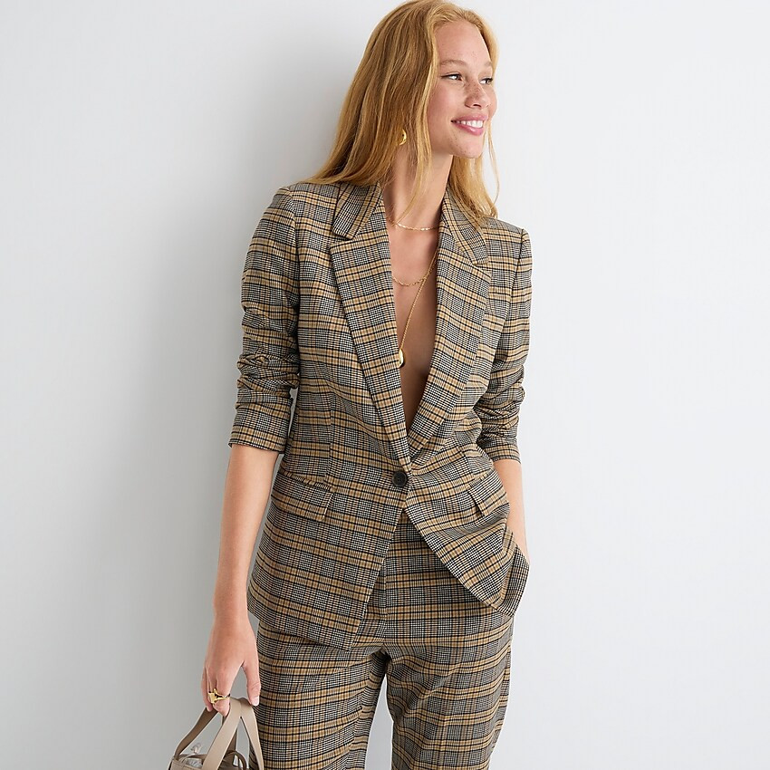 Willa blazer in Italian drapey wool plaid | J. Crew US