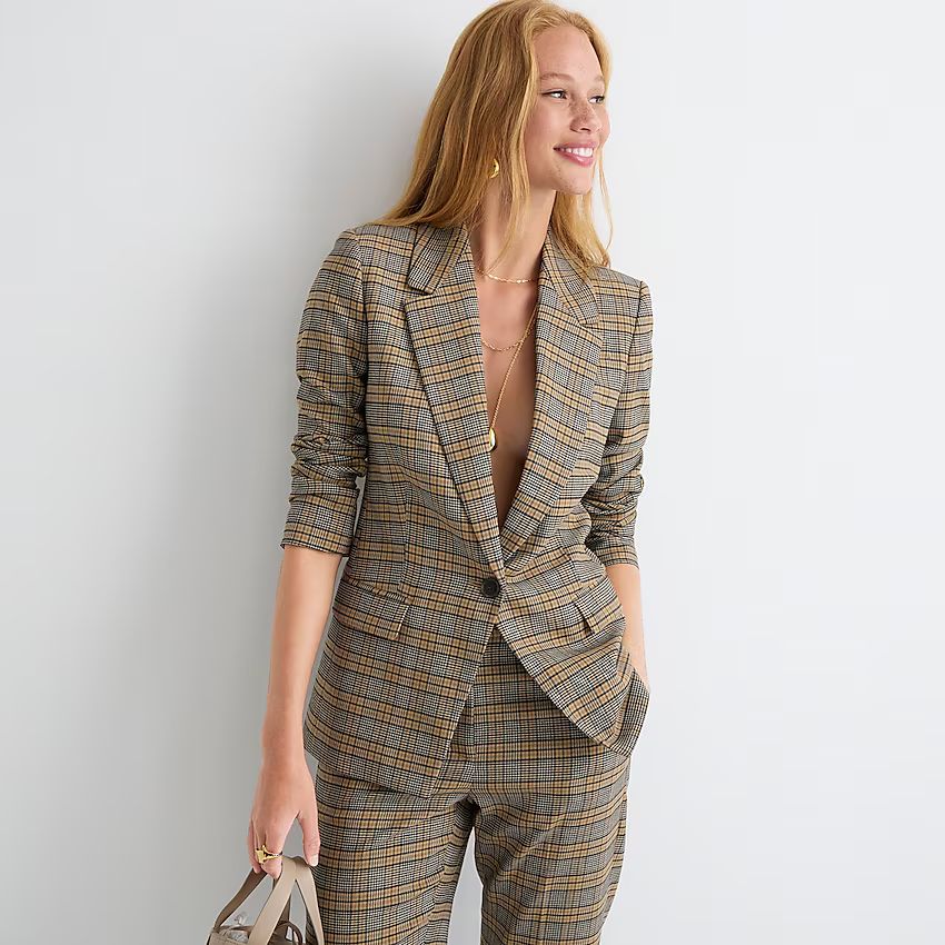 Willa blazer in Italian drapey wool plaid | J.Crew US