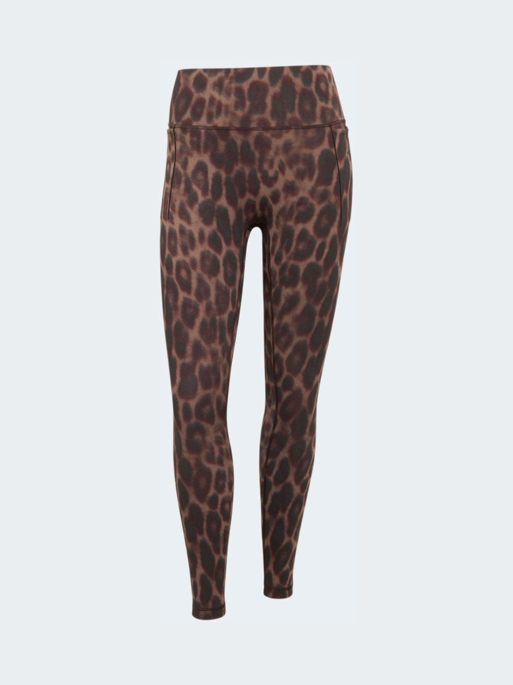 adidas adidas Black Optime Power Leopard Print 7/8 Leggings | Next US