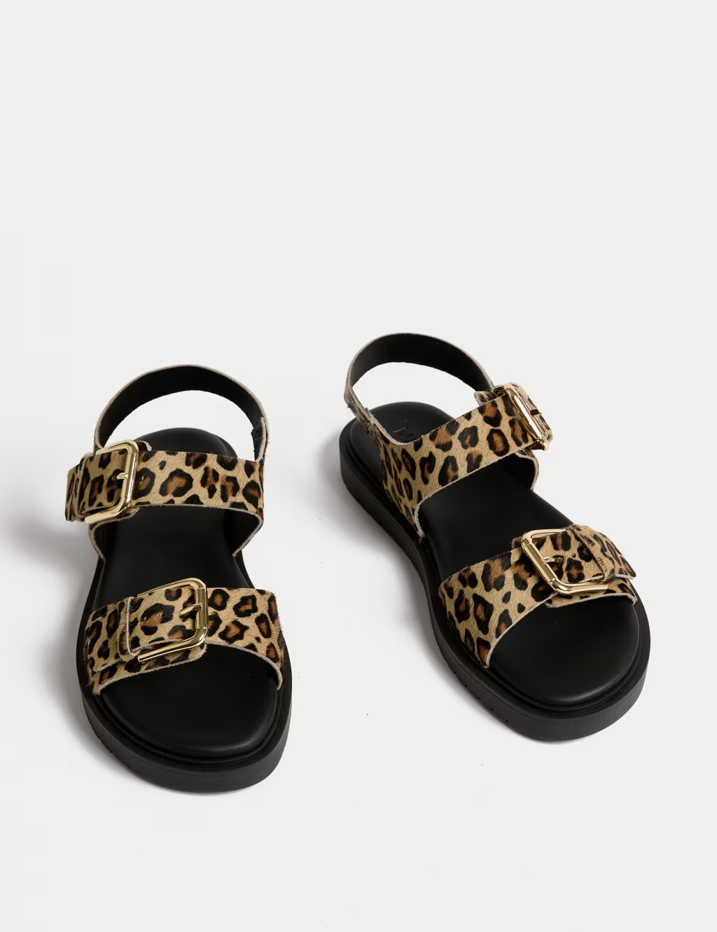 Leather Leopard Print Flatform Sandals | Marks & Spencer (UK)