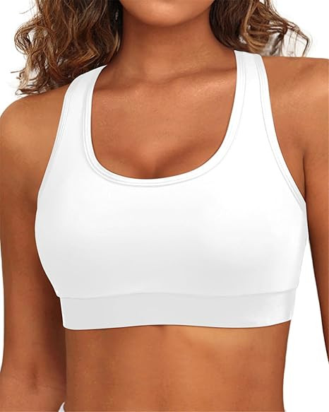 Holipick Women's Sports Bra Bikini Tops Racerback Swim Top Scoop Neck Bathing Suits Top Modest Pa... | Amazon (US)