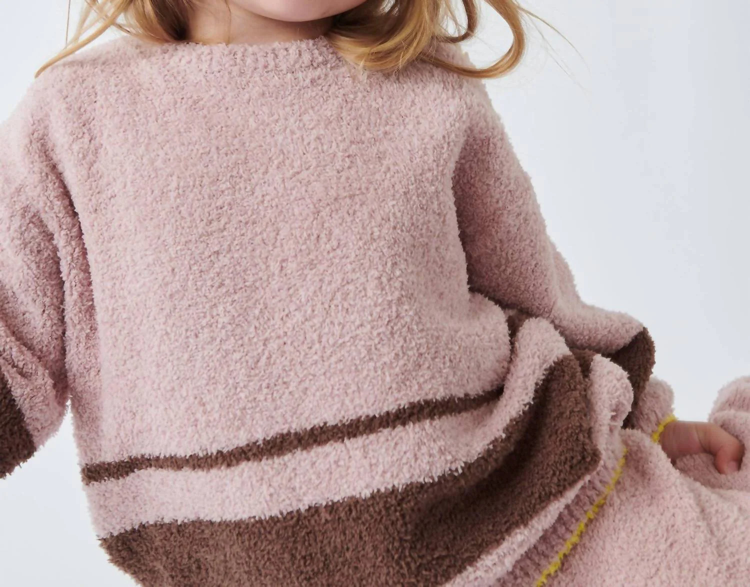 Girl's Boxy Striped Sweater In Ash Rose | Shop Simon