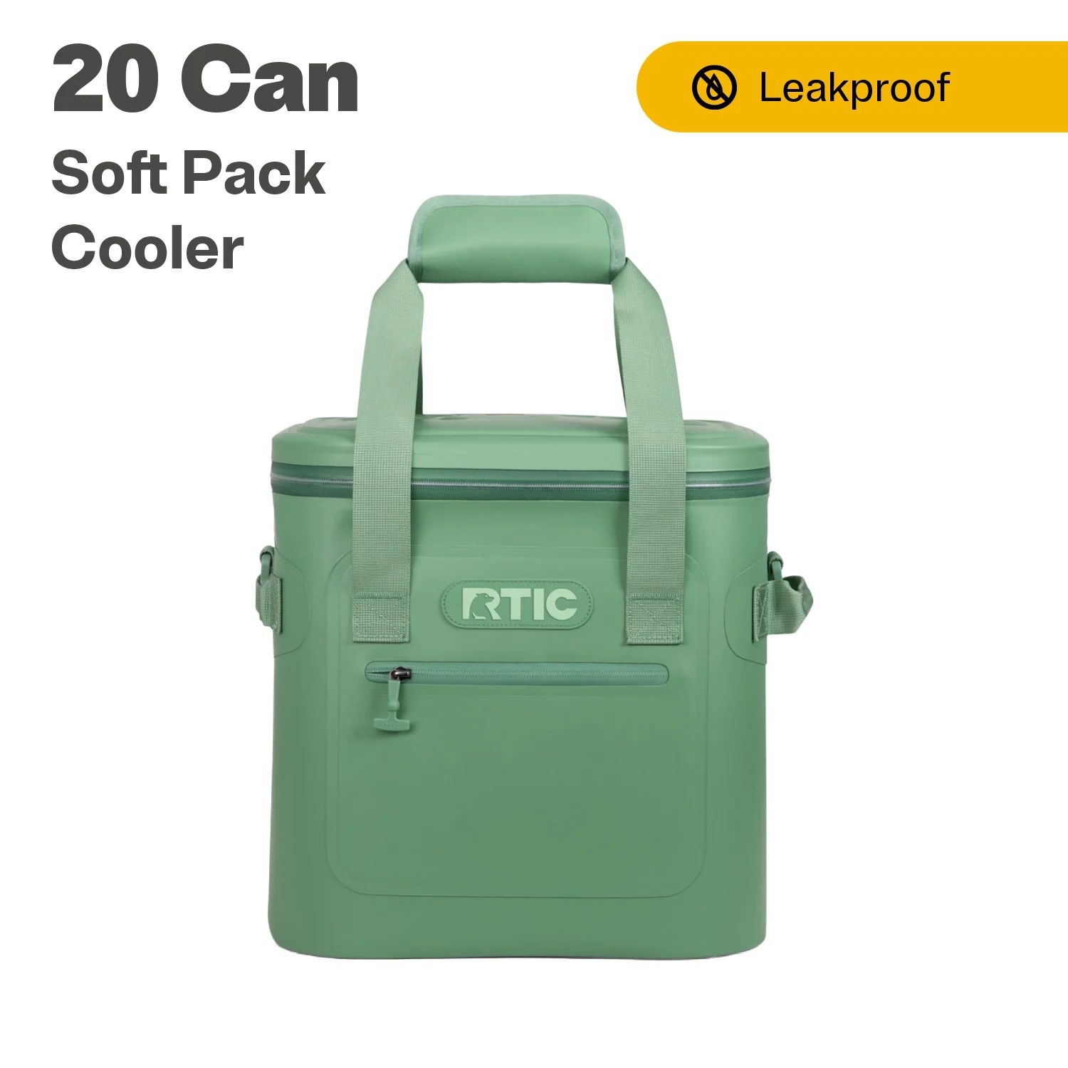 RTIC 20 Can Soft Pack Cooler, Leakproof Ice Chest Cooler with Waterproof Zipper, Sage | Walmart (US)