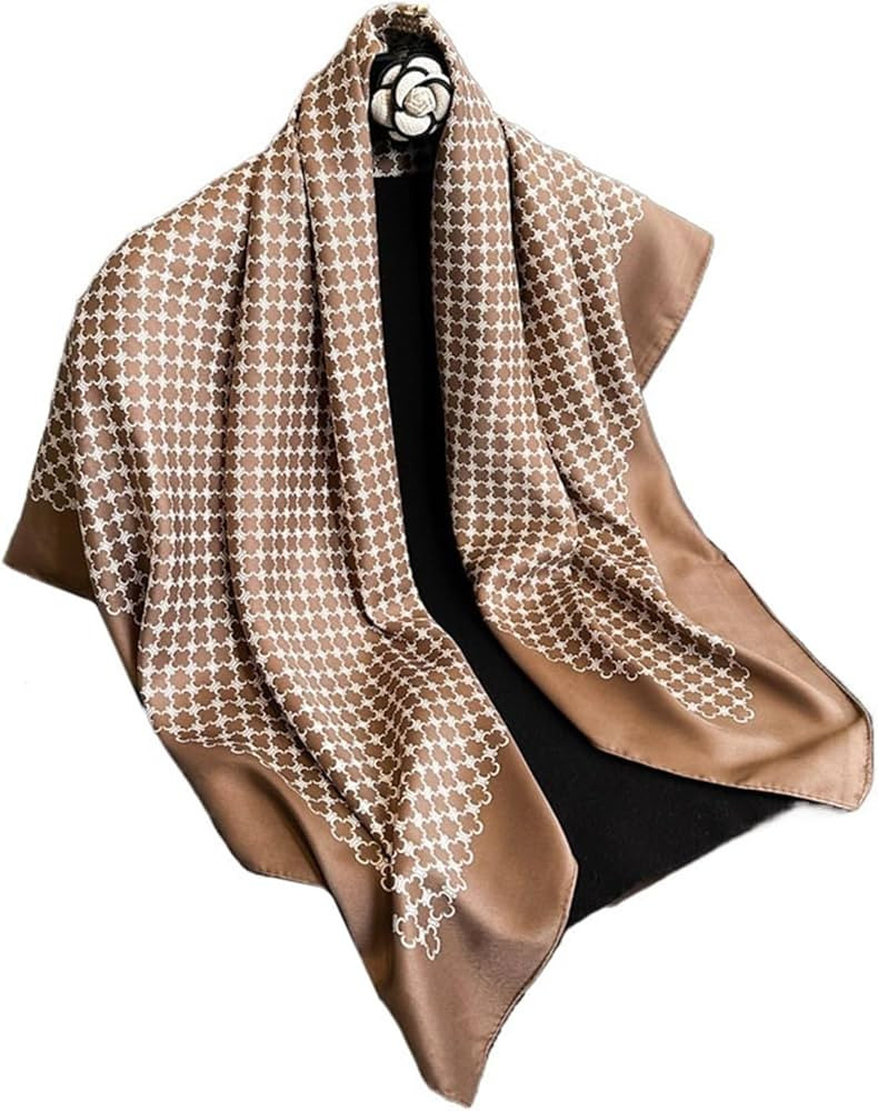 90 * 90cm Silk Scarf Headwraps Fit for Woman Fashion Four Seasons Hair Hijab Foulard Shawl Headsc... | Amazon (US)