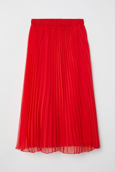 H & M - Pleated Skirt - Red | H&M (US)