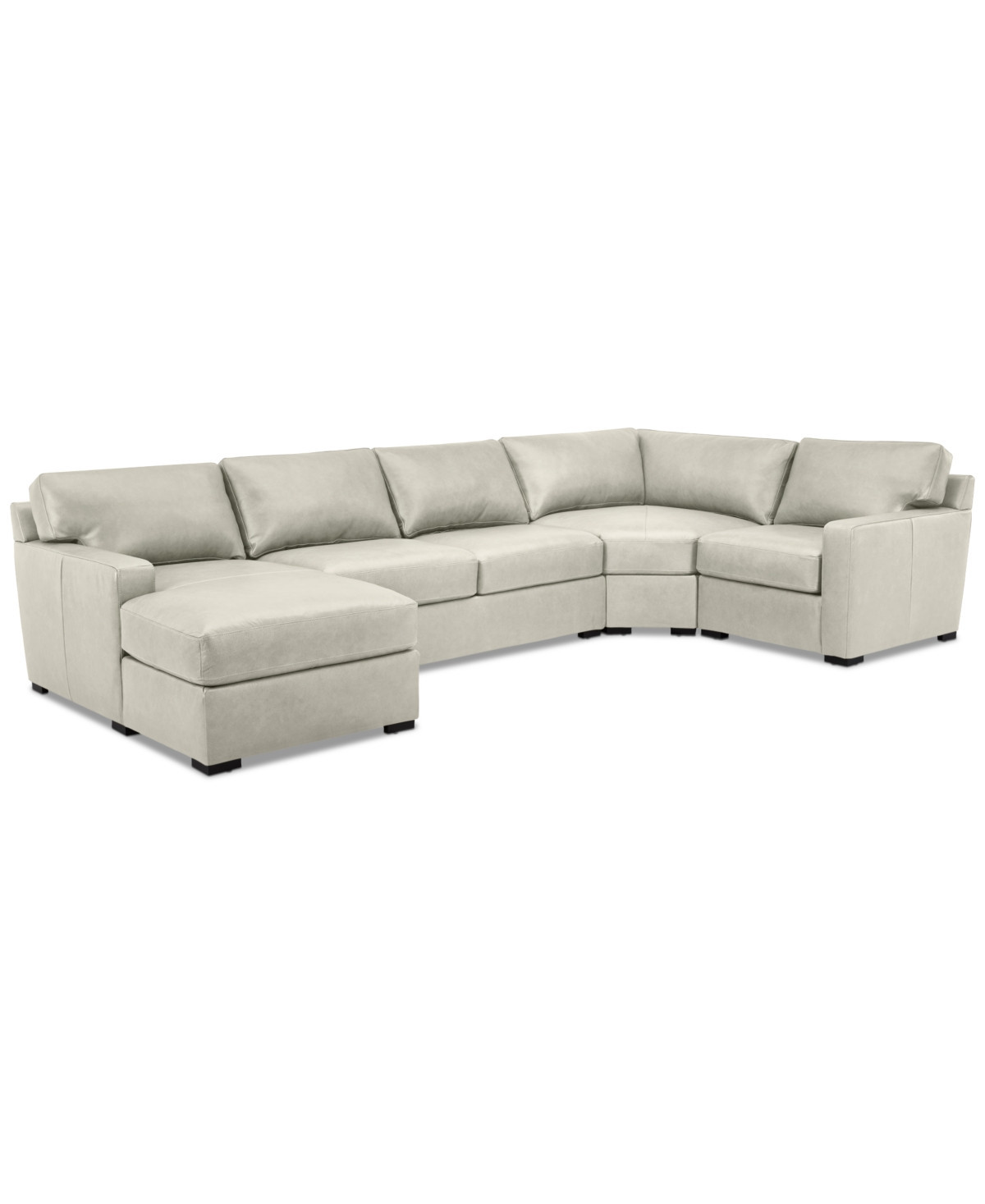 Radley 148" 4-Pc. Leather Wedge Modular Chaise Sectional, Created for Macy's - Coconut Milk | Macy's
