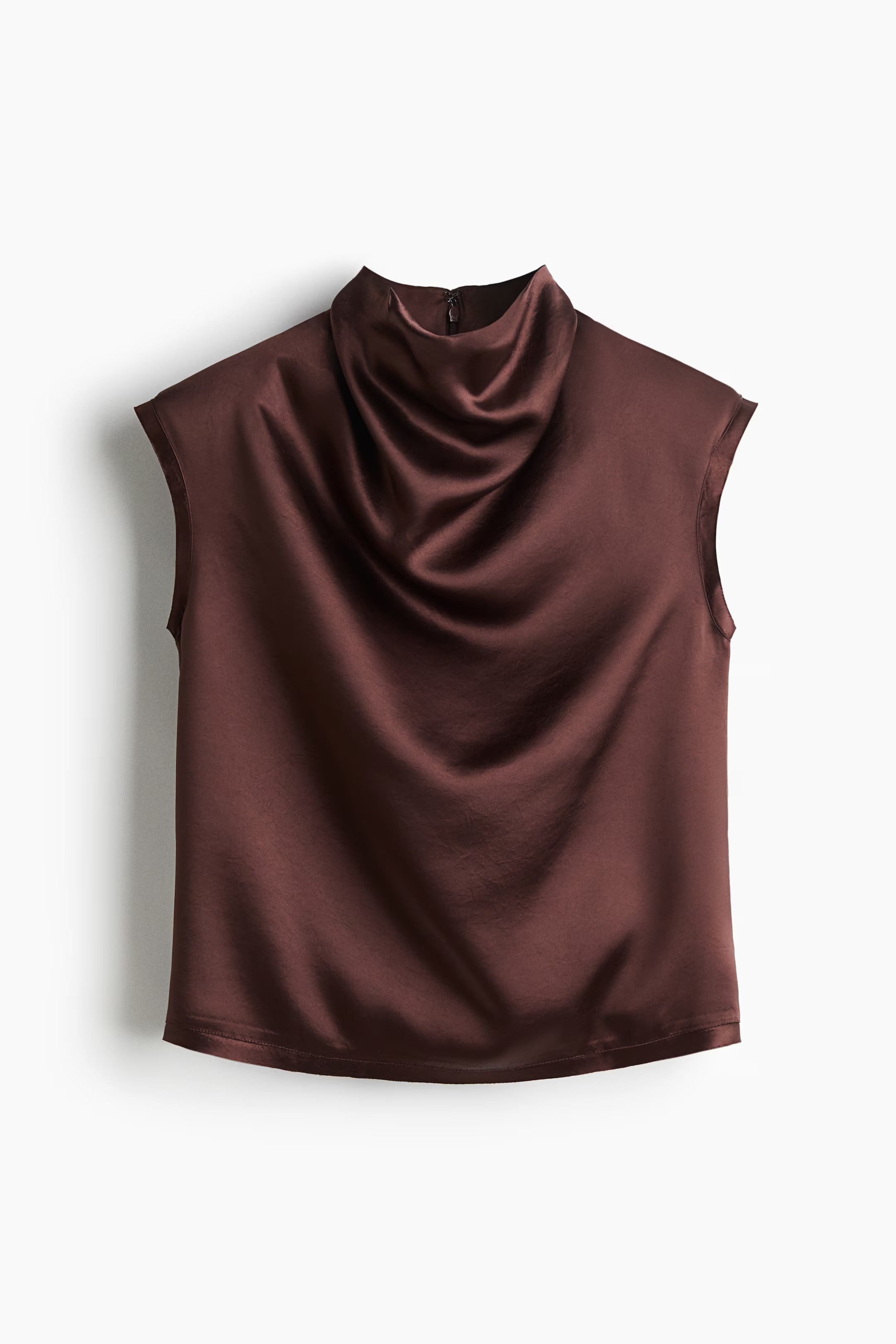 Cowl-neck satin top - Burgundy - Ladies | H&M GB | H&M (UK, MY, IN, SG, PH, TW, HK)