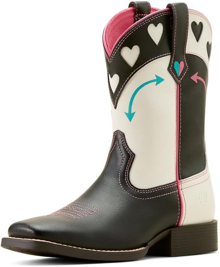 ARIAT Youth Round Up Hearts Madison Avenue and Classic White Shaft Cowgirl Boot | Amazon (US)