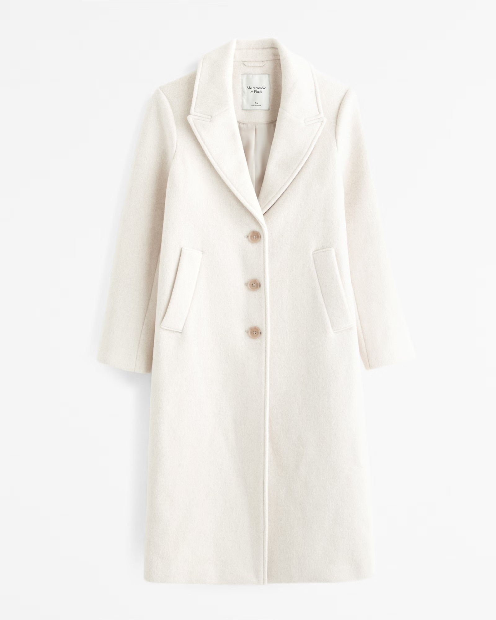 Wool-Blend Tailored Topcoat | Abercrombie & Fitch (US)