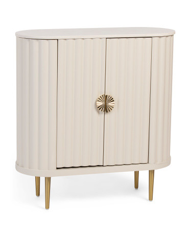 2 Door Pill Shaped Sideboard With Marble Top | TJ Maxx