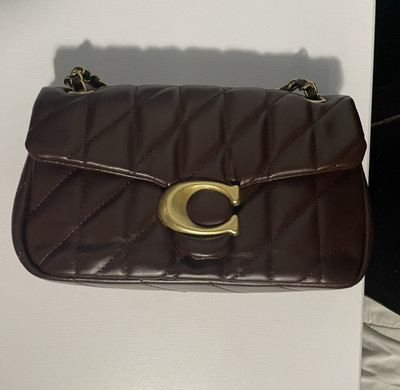 COACH Tabby 20 Quilted Shoulder Bag Maple Brown | eBay US