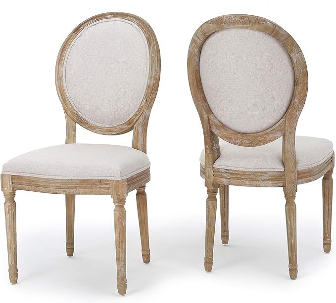 Christopher Knight Home 300258 Phinnaeus Fabric Dining Chairs, 2-Pcs Set, Beige | Amazon (US)