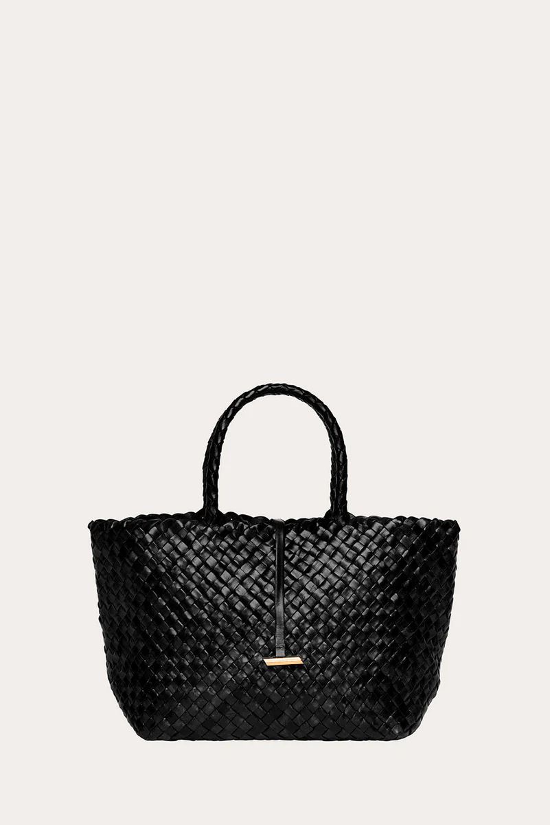 Midi Leather Basket Black | LITTLE LIFFNER