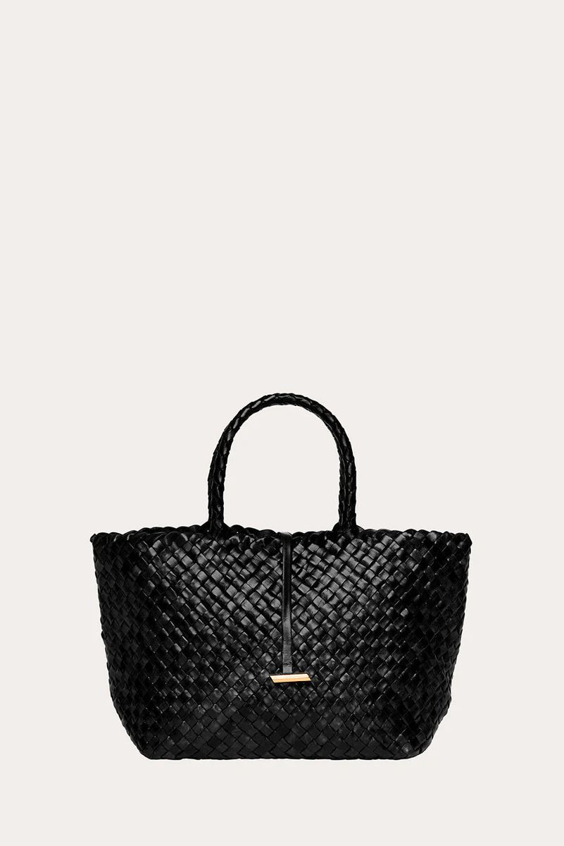 Midi Leather Basket Black | LITTLE LIFFNER