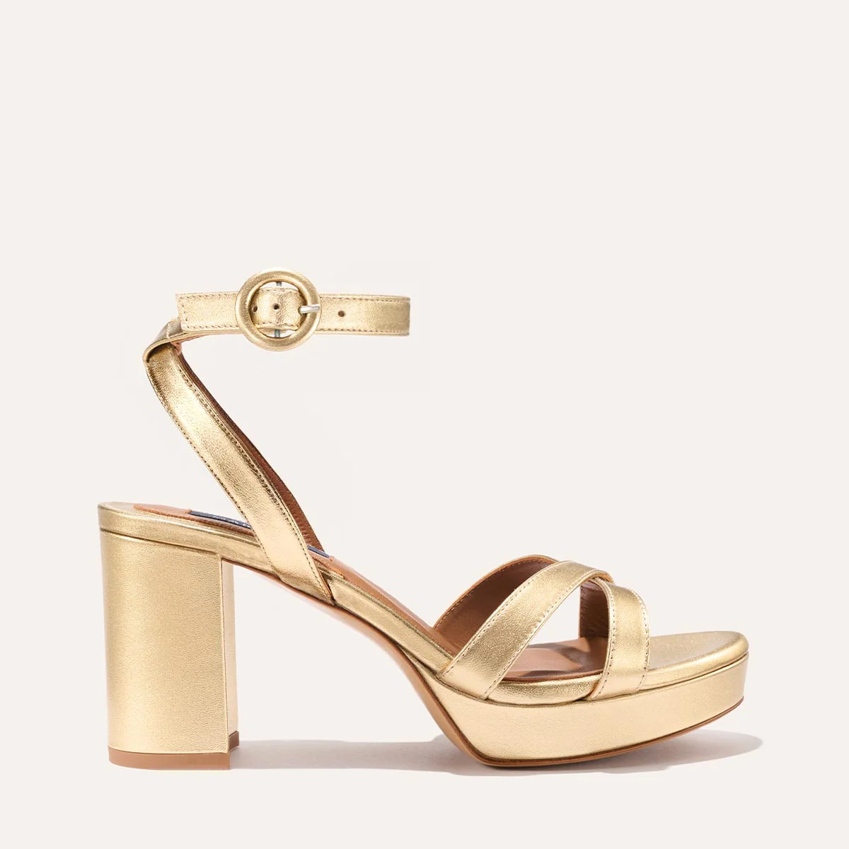 The Platform Sandal - Gold Nappa | Margaux